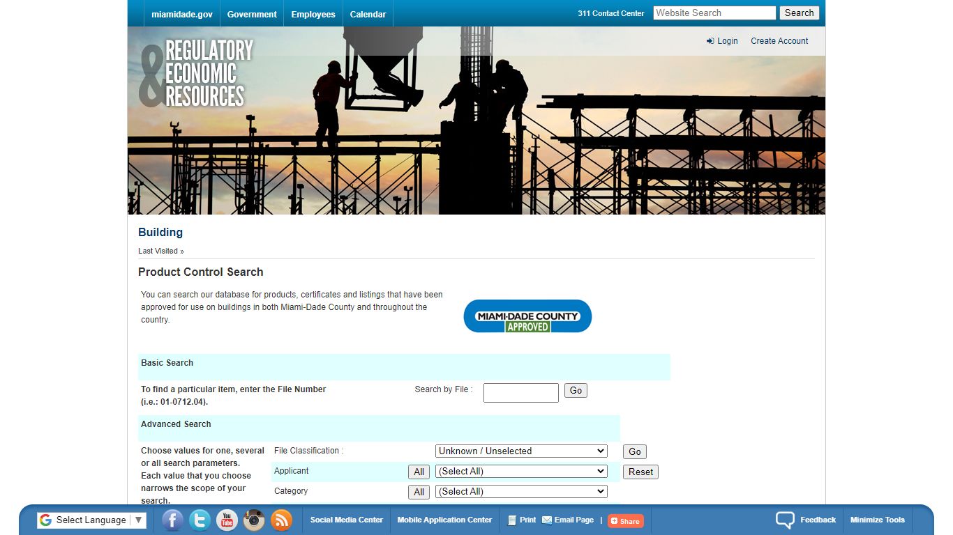 Product Control Search - Miami-Dade County